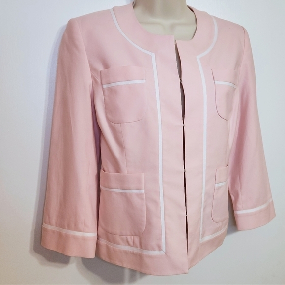 INC International Concepts Hook and Eye Jacket Pink Size 4 - Picture 3 of 12